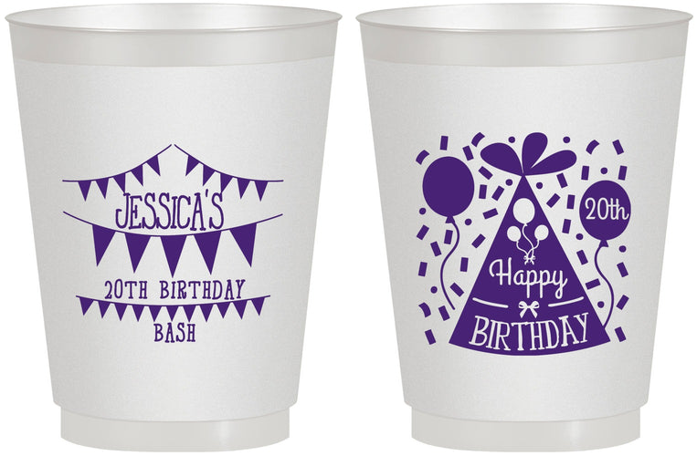 Personalized Birthday 16 oz Frosted Cups - 20th | 20113
