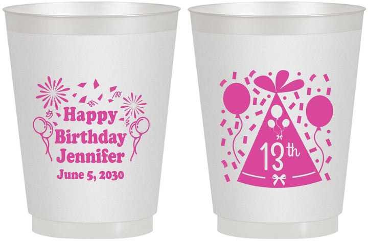 Personalized Birthday 16 oz Frosted Cups - 13th | 20116