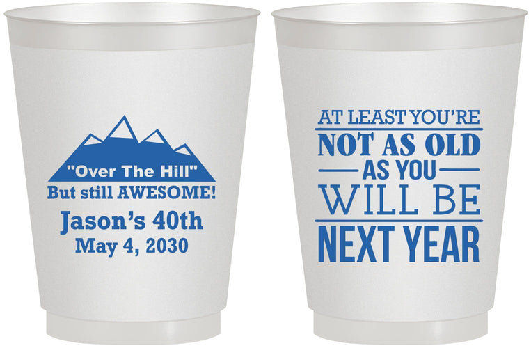 Personalized Birthday 16 oz Frosted Cups - 40th Over The Hill | 20121