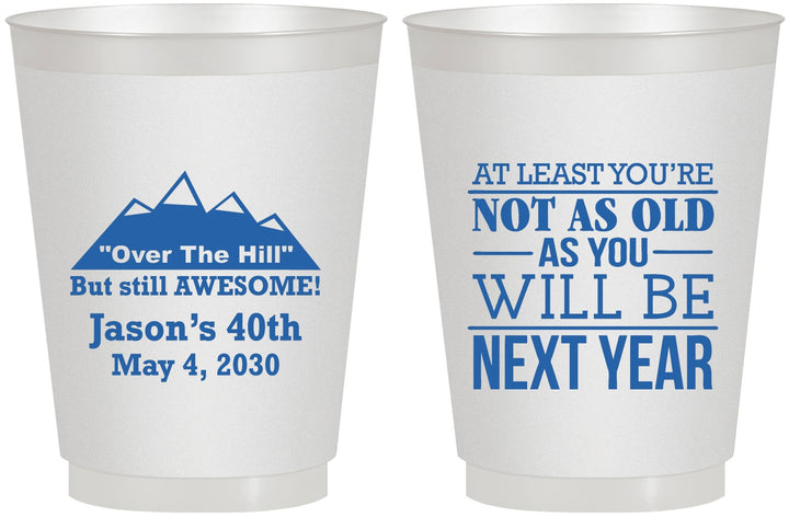 Personalized Birthday 16 oz Frosted Cups - 40th Over The Hill | 20121