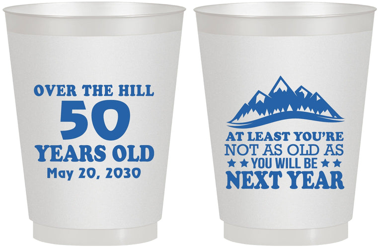 Personalized Birthday 16 oz Frosted Cups - 50th Over The Hill | 20124