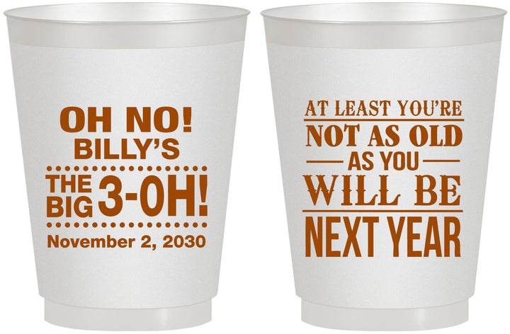 Personalized Birthday 16 oz Frosted Cups - 30th Big 3 Oh | 20125