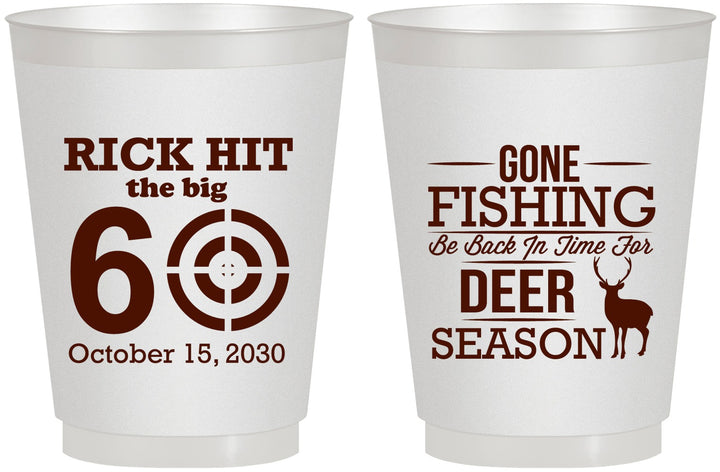 Personalized Birthday 16 oz Frosted Cups - 60th Gone Fishing | 20126