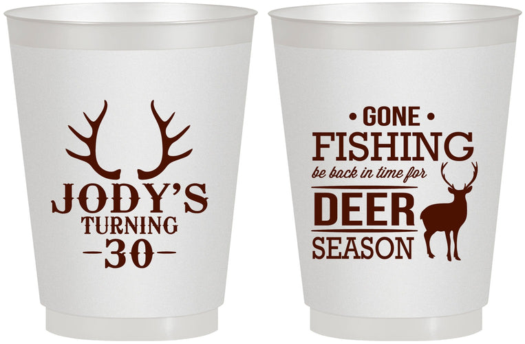 Personalized Birthday 16 oz Frosted Cups - 30th Deer Season | 20127