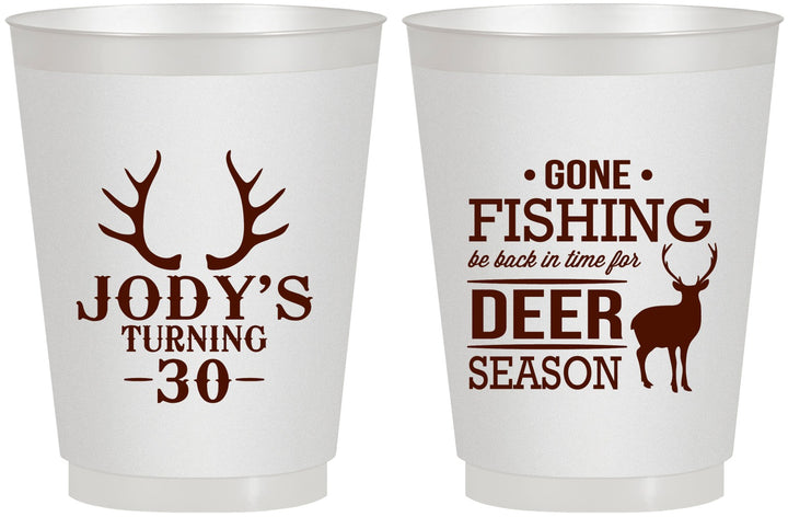 Personalized Birthday 16 oz Frosted Cups - 30th Deer Season | 20127