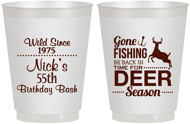 Personalized Birthday 16 oz Frosted Cups - 55th Gone Fishing | 20128
