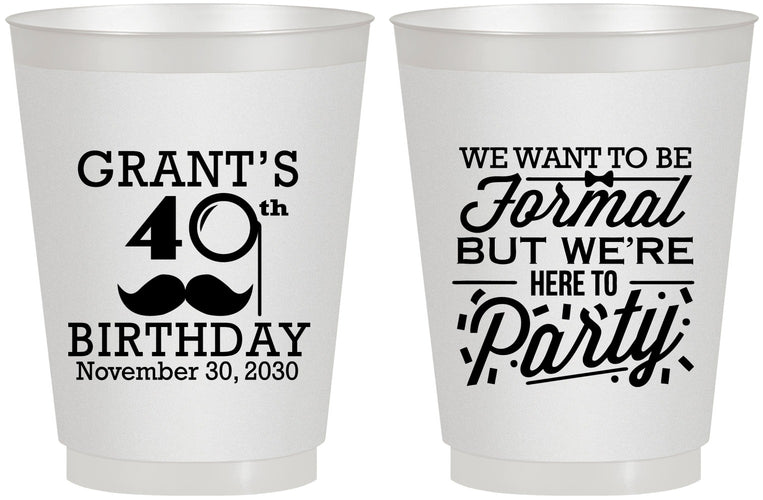 Personalized Birthday 16 oz Frosted Cups - 40th | 20130