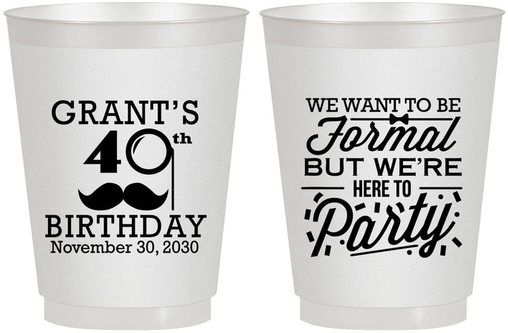 Personalized Birthday 16 oz Frosted Cups - 40th | 20130