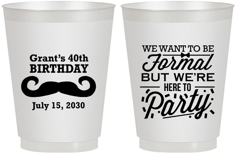 Personalized Birthday 16 oz Frosted Cups - 40th | 20131
