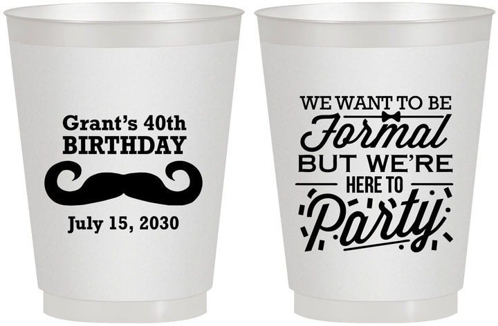 Personalized Birthday 16 oz Frosted Cups - 40th | 20131