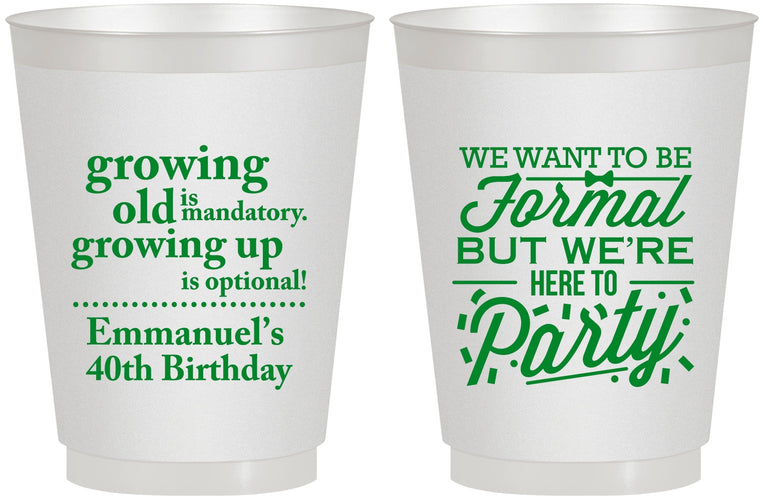 Personalized Birthday 16 oz Frosted Cups - 40th | 20135