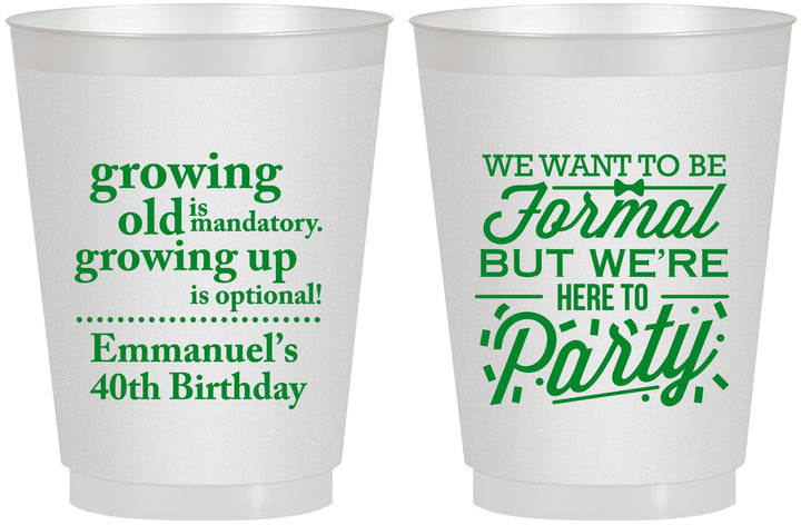 Personalized Birthday 16 oz Frosted Cups - 40th | 20135