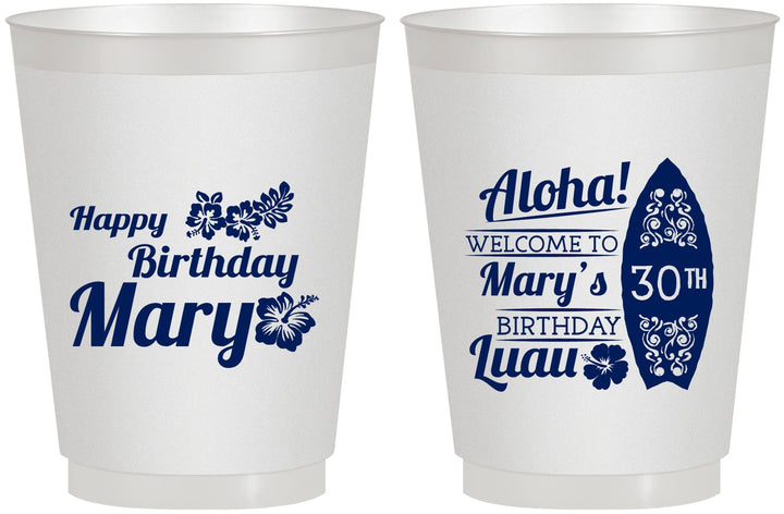 Personalized Birthday 16 oz Frosted Cups - 30th Hawaii | 20136