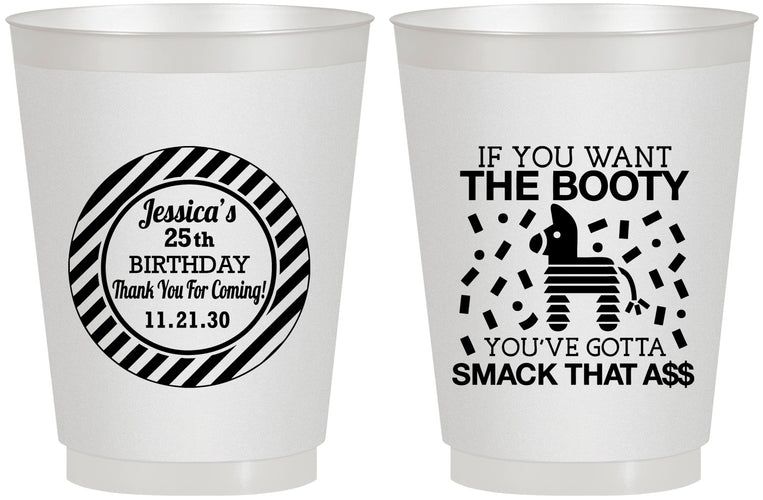 Personalized Birthday 16 oz Frosted Cups - 25th Smack Ass | 20138