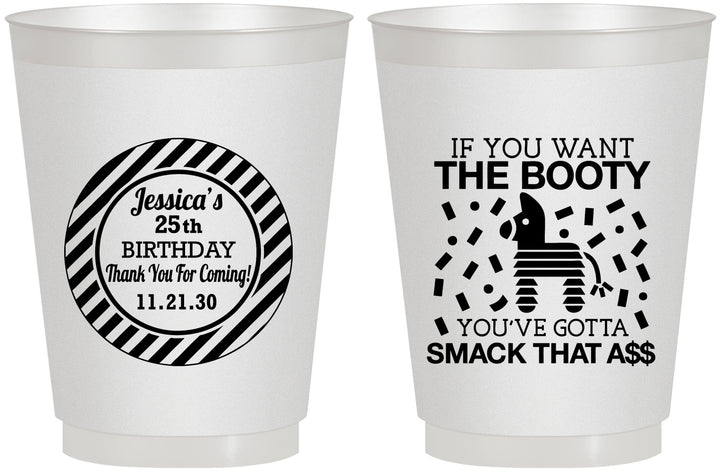 Personalized Birthday 16 oz Frosted Cups - 25th Smack Ass | 20138