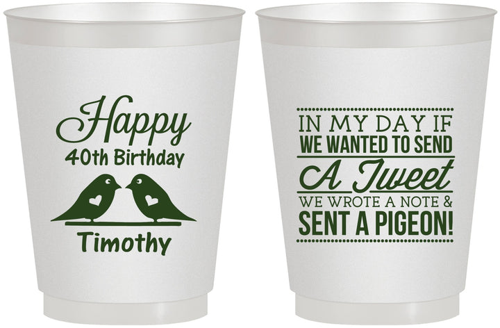 Personalized Birthday 16 oz Frosted Cups - 40th | 20139