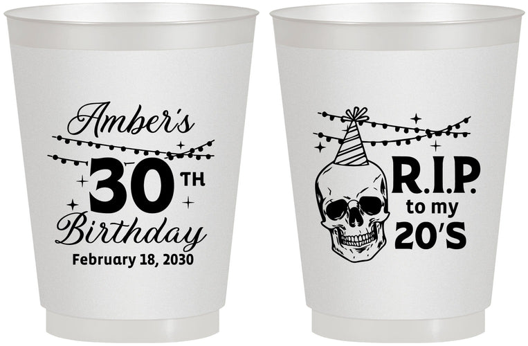 Personalized Birthday 16 oz Frosted Cups - 30th Rip 20 | 20140