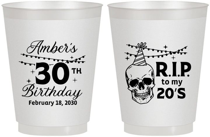 Personalized Birthday 16 oz Frosted Cups - 30th Rip 20 | 20140