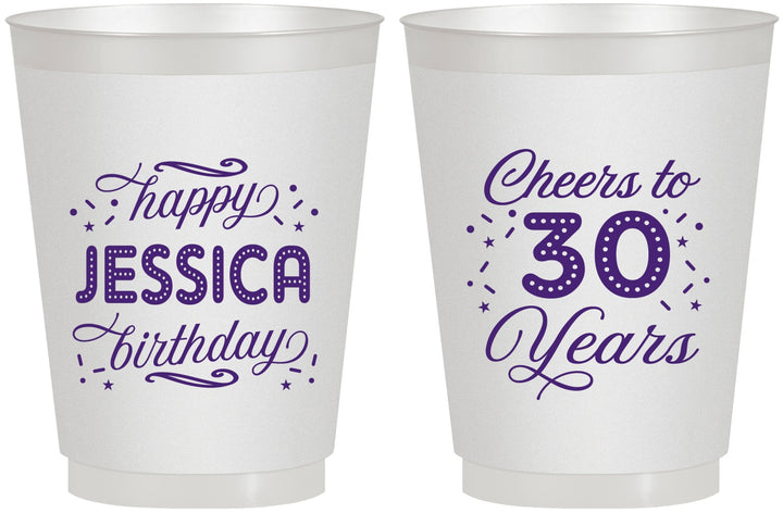 Personalized Birthday 16 oz Frosted Cups - Cheers To 30 Years | 20142