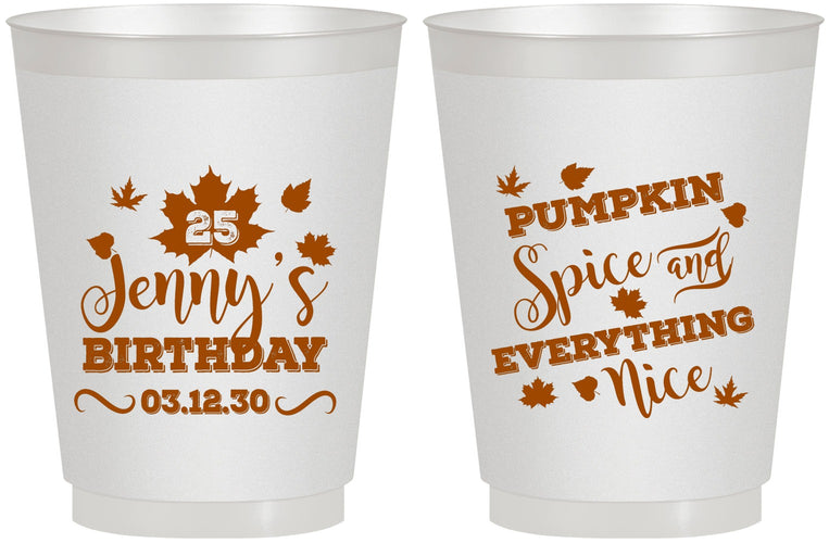 Personalized Birthday 16 oz Frosted Cups - 25th Thanksgiving | 20144