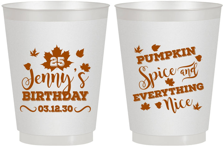 Personalized Birthday 16 oz Frosted Cups - 25th Thanksgiving | 20144