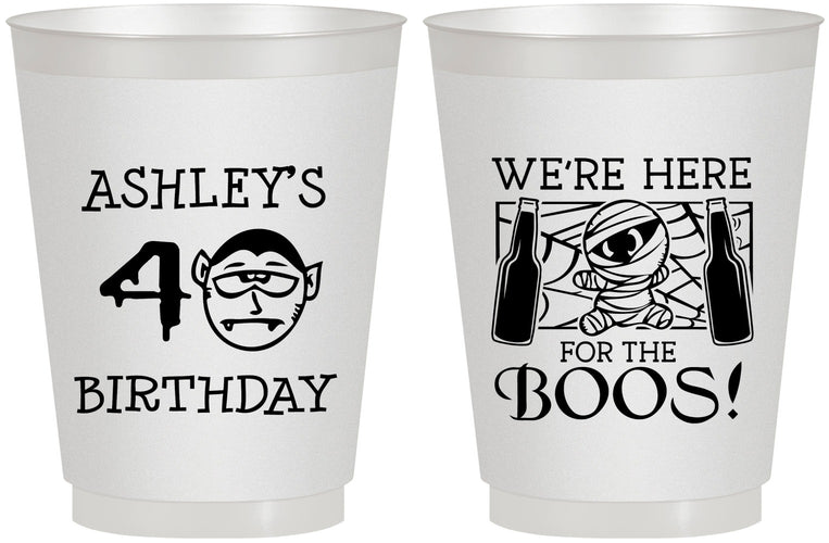 Personalized Birthday 16 oz Frosted Cups - 40th Halloween | 20145
