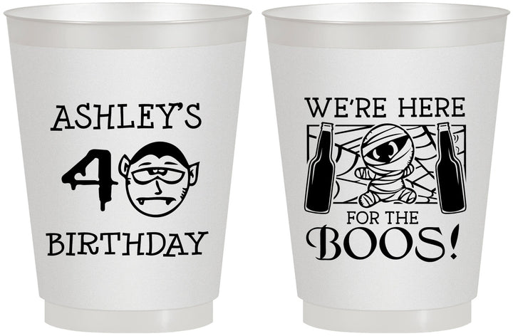 Personalized Birthday 16 oz Frosted Cups - 40th Halloween | 20145