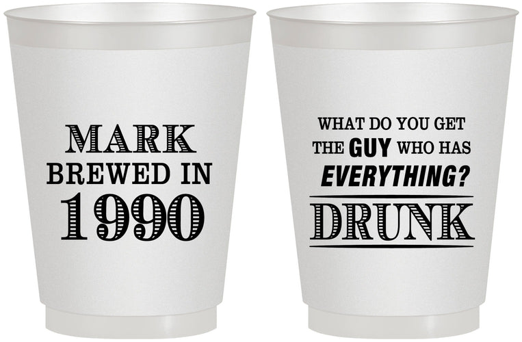 Personalized Birthday 16 oz Frosted Cups - 40th | 20148