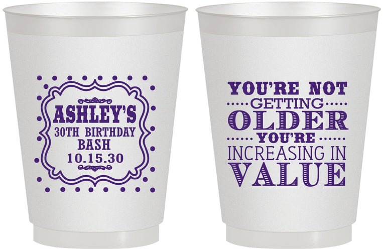 Personalized Birthday 16 oz Frosted Cups - 30th | 20149