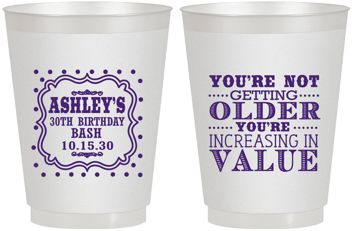 Personalized Birthday 16 oz Frosted Cups - 30th | 20149