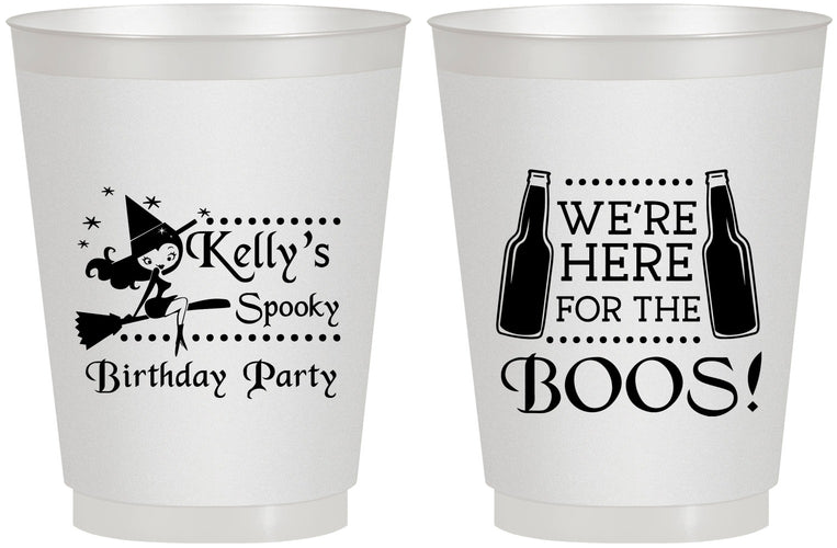 Personalized Birthday 16 oz Frosted Cups - Halloween Spooky Boos | 20158
