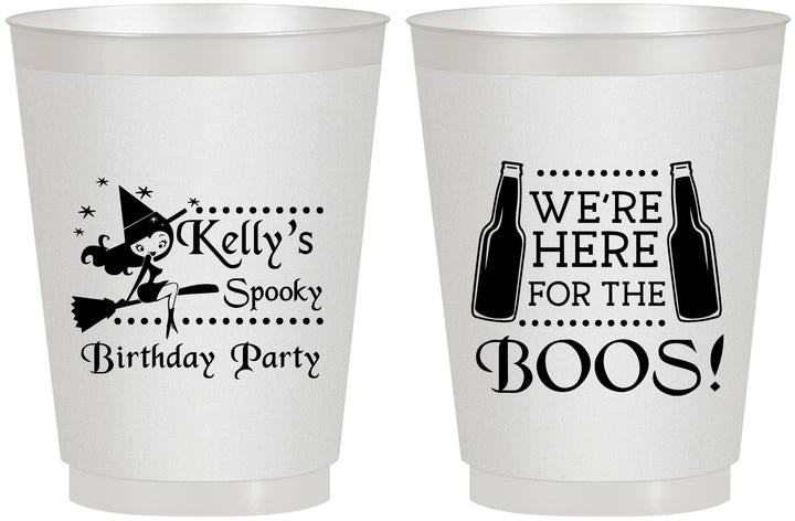 Personalized Birthday 16 oz Frosted Cups - Halloween Spooky Boos | 20158