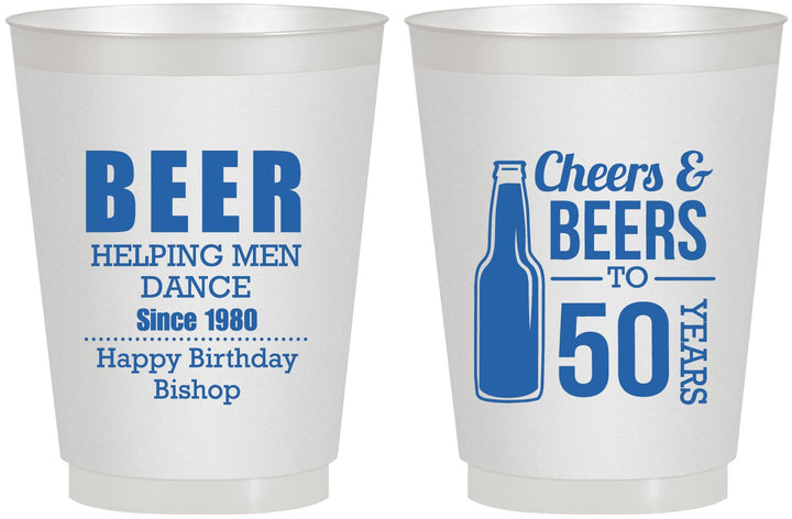 Personalized Birthday 16 oz Frosted Cups - Cheers Beers To 50 Years | 20160