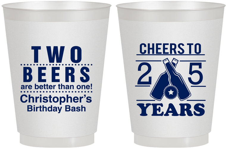 Personalized Birthday 16 oz Frosted Cups - Cheers To 25 Years | 20163