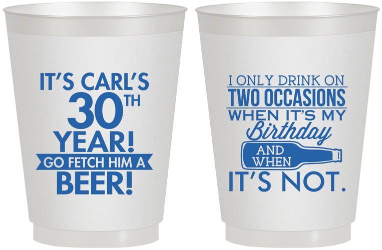 Personalized Birthday 16 oz Frosted Cups - 30th | 20170