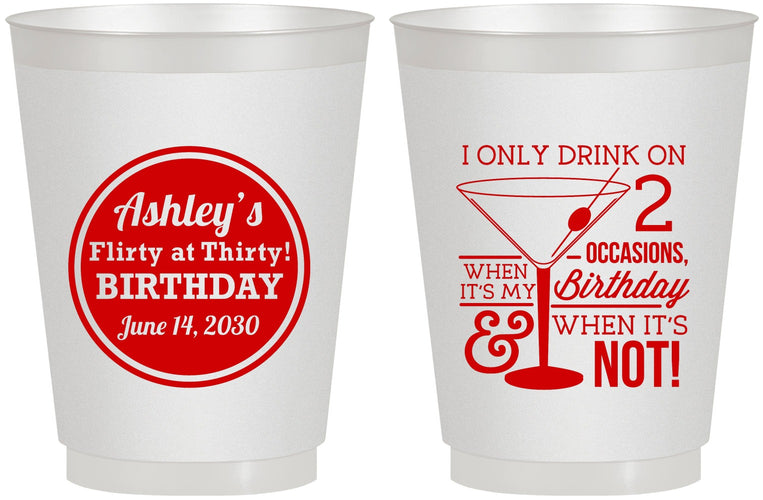 Personalized Birthday 16 oz Frosted Cups - 30th | 20172