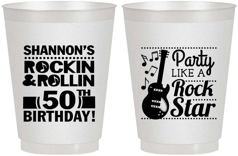 Personalized Birthday 16 oz Frosted Cups - 50th Rock Star | 20173