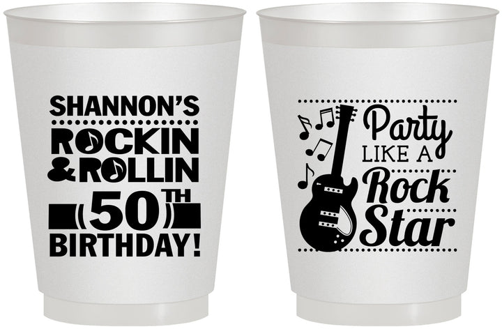 Personalized Birthday 16 oz Frosted Cups - 50th Rock Star | 20173