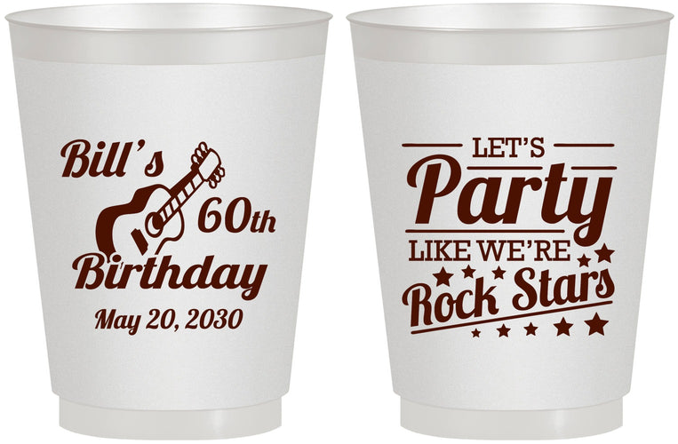 Personalized Birthday 16 oz Frosted Cups - 60th Rock Star | 20174