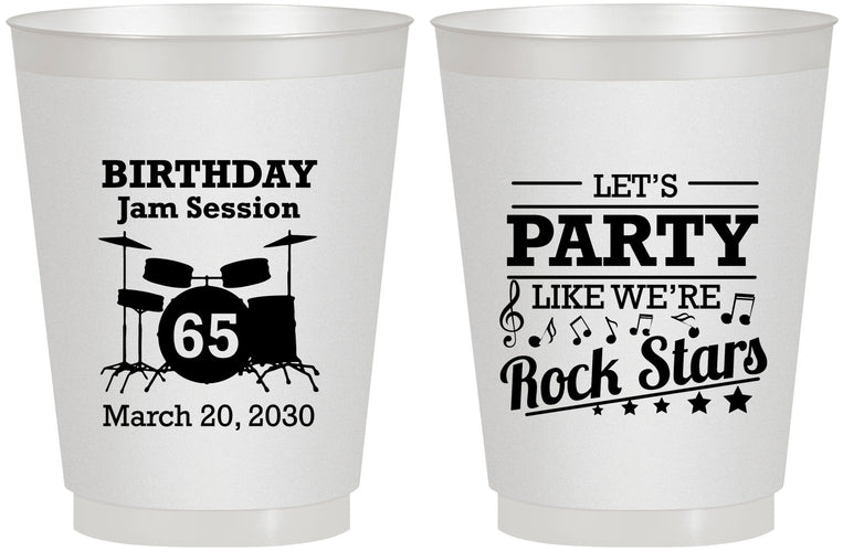 Personalized Birthday 16 oz Frosted Cups - 65th Rock Star | 20175