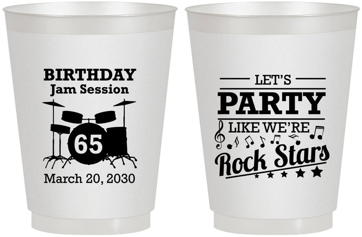 Personalized Birthday 16 oz Frosted Cups - 65th Rock Star | 20175