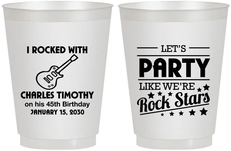 Personalized Birthday 16 oz Frosted Cups - 45th Rock Star | 20176