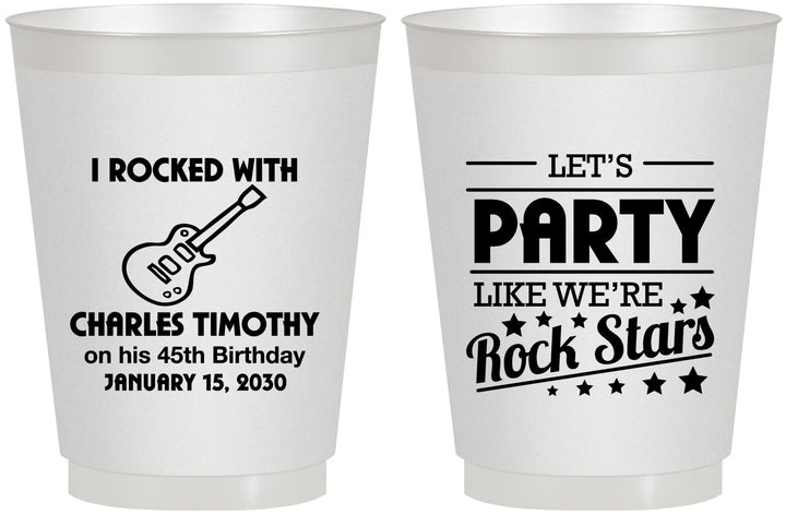 Personalized Birthday 16 oz Frosted Cups - 45th Rock Star | 20176