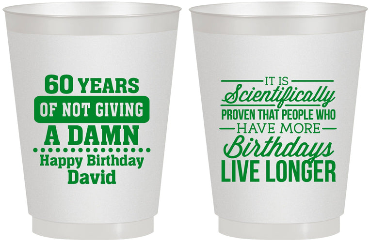 Personalized Birthday 16 oz Frosted Cups - 60th | 20180