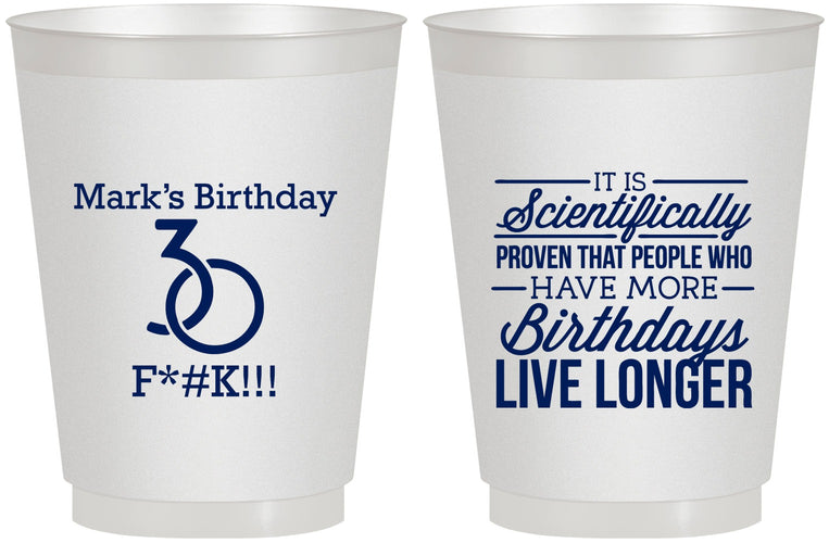 Personalized Birthday 16 oz Frosted Cups - 30th | 20181