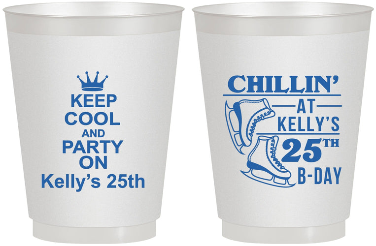 Personalized Birthday 16 oz Frosted Cups - 25th Ice Scating | 20185