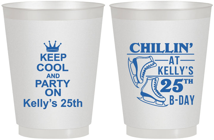 Personalized Birthday 16 oz Frosted Cups - 25th Ice Scating | 20185