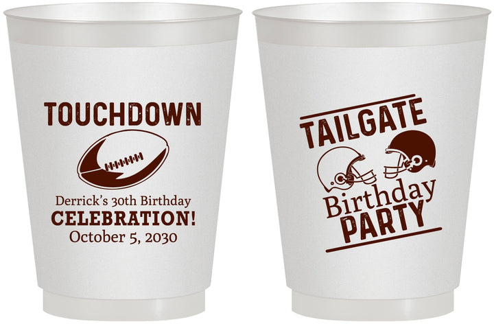 Personalized Birthday 16 oz Frosted Cups - 30th Football | 20189