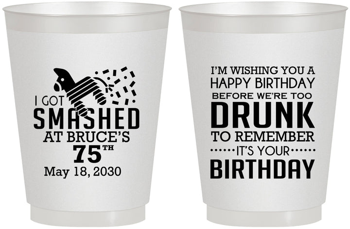 Personalized Birthday 16 oz Frosted Cups - 75th | 20195