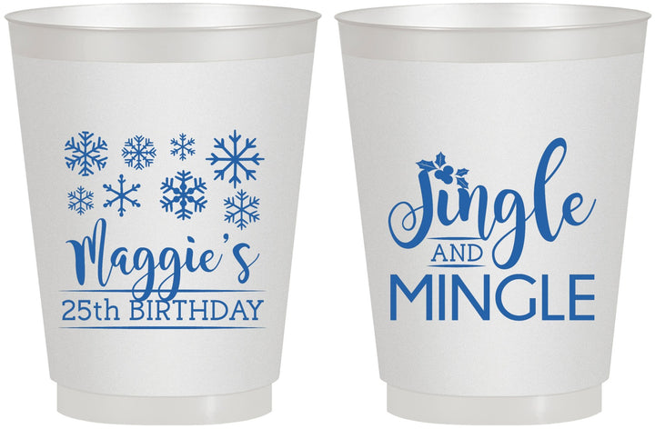 Personalized Birthday 16 oz Frosted Cups - 25th Christmas | 20197